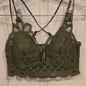 Zenana Outfitters Dark Green Lace Bralette